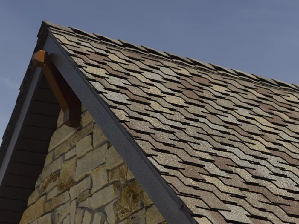 Shake-look asphalt shingles